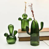 Cactus Shaped Glass Vase for Plant Creative Vase Decoration Home Desktop Decor Transparent Hydroponics Plant Vase Birthday Gift