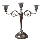 3 Arms Metal Candle Holder High Gloss European Retro Exquisite Candlestick Holder for Dining Tables Wedding Holiday Decoration