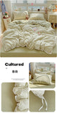 Print Floral Bedding Set Double Layer Yarn Four Pieces Set Soft Comfortable Duvet Cover Bed Sheet With Pillowcases Home Textiles