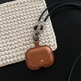 For Airpods 4 4th Case Leather Business Cases For AirPods 4 3 2 1 Pro Cover Headset Shell Headphone Funda With Neck Long Lanyard