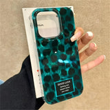 Phone Case For iPhone 17 16 15 Pro Max 14 13 12 11 16 15 Plus 16E 17 Air Retro Laser Cute Leopard Print Transparent Bumper Cover