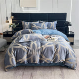Luxury Satin Jacquard Duvet Cover Set Nordic Double Bed Quilt Cover Bedding Set Adlut Pillowcases Sheet Queen King Home Textiles