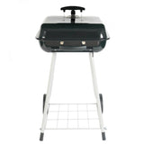 17.5" Square Steel Charcoal Grill with Wheels, Black