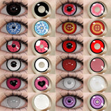 1 Pair Hallowee Contact Lenses for Eyes Cosplay Lenses Anime Lenses Anime Accessories  Lenses Black Lenses Pink Lens