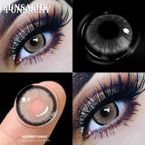 1Pair New Colored Contact Lenses for Eyes Big Black Eye Lens Natural Yearly Cosmetics Beauty Women Men Pupils Fast Ship