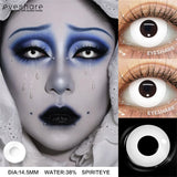 Vampire Red Eye Lenses Halloween Colorful Contact Lenses Devil Cosplay White Anime Eye Lens with Pink Pupils for Partie