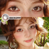 14.2-14.5mm Half Yearly Natural Glossy Contacts 2pcs Free Shipping Shiny Glass Lenses With Power for Cosplay