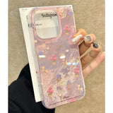 Cute Tulip Pink Floral Fashion Gauze Clear Phone Case For iPhone 16 15 14 13 12 11 Pro Max XS XR X 7 8 Plus Silicone Soft Cover