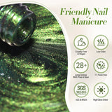 10ml Green Wormhole Cat Magnetic Gel Nail Polish 9D Glitter Soak Off UV LED Nail Art Varnish Manicure DIY At Home