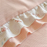 Korean Style Bedding Sets Four Piece Set With Lace Bed Flat Sheet Pillowcase Duvet Cover Set 200x230cm King Size Home Textiles