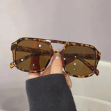 Square Big Frame Sunglasses for Men and Women Lightweight Frame Black Yellow Sun Glasses with UV Protection