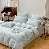Lace Bedding Set 140s Egyptian Cotton Bed Linens Sheet Pillowcase Blanket Cover Set Underwear