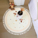 Children's Room Carpet Cute Soft Round Tassel Floor Mat Large Area Living Room Bedroom IG Decoration Polka Dots Rug