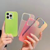 Simple Frosted Fluorescent Color Phone Case For iPhone 16 15 14 13 12 Pro Max 14promax Soft Shockproof Back Cover