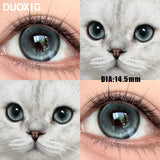 1Pair Color Contact Lenses New Product Lan Cat Sclera Blue Green Lenses Degree Prescription -0.00 to -8.00 Beauty Pupils