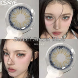 2Pcs Hot Sales Color Contact Lens Iris Style Fashion Contact Lenses Grey and Brown Soft Lens Yearly