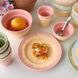 Creative French Ceramic Cake Dessert Tray, Cute Ice Cream Cafe Tableware Set, Home Kitchen Plates