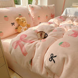 New Style of Light and Fresh Thickened High-weight Milk Fleece Quilt Cover  Autumn and Winter Warm Duvet Covers