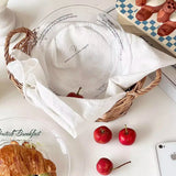 Transparent Glass Plate Simple Letter Dessert Plates Fashion Household Fruit Bread Glass Dish Nordic Kitchen Circular Flat Plate