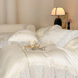 Pink Romantic Lace Princess Wedding Bedding Set Lyocell Bamboo Fiber Soft Silky Duvet Cover Flat/Fitted Bed Sheet Pillowcases