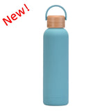 Sports Thermos Cup With Bamboo Lid And Handle,Stainless Steel Vacuum Flasks,Camping Gym Drinkware,Small Mouth Water Bottle,750ml