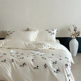 Flowers Towel Embroidery Bed Linens Egyptian Cotton Bedding Set Sheet Duvet Cover Pillowcase Underwear