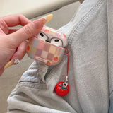 3D Tomato Pendant Chain Grid Earphone Case Protect For Airpods 1 2 3 4 Cover Soft Shockproof For Air Pods Pro Pro2nd Fundas
