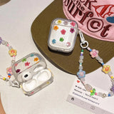 Dried Flower Glitter Bling Case For AirPods 4 3 2 1 Pro Pro2 Soft Transparent Wirelsss Headphones Protective Cover AirPod Shell