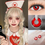 Cosplay Halloween Contact Lenses for Party Red Colored Lens Anime Black Lenses Korean Cosmetic Eye Big Eye 14.5mm Lens