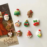 10Pcs Mini Cute Christmas Fridge Magnet Christmas Decorations Gifts Home Decor