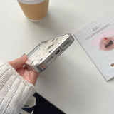 Luxury Star Pattern Five-pointed Stars Printed Plated Frame Phone Case for iPhone 16 15 14 17 Pro Max Shockproof Cover Funda