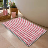 Soft Tufting Stripe Bathroom Mat Floral Tulip Bedroom Carpet Anti-slip Tidy Rug Doormat Foot Dry Pad Aesthetic Home Room Decor