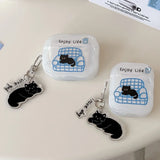 Sofa cat case For Apple Airpods 4 cute headphone accessories Air Pod 1/2 Airpods 3 pro pro2 cover with pendant airpods4 case