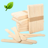 50/100/200pcs Wooden Ice Cream Sticks, Wax Stirring Sticks, DIY Craft Supplies, Wooden Sticks for Classroom Art, Mixing Sticks