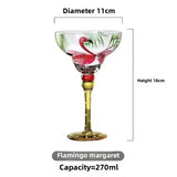 Handmade Colorful Margarita & Champagne Cocktail Glasses Set Creative Design for Home Bar Wedding Party Elegant Unique Drinkware