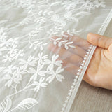Modern Minimalist White Light and Thin Table Runner Lace Embroidery Floral Geometric Fringe Wedding Decor Tablecloth Decoration