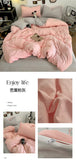 Solid Color Bedding Set Twin Full Queen Size Bed Flat Sheet Soft Kids Adults Duvet Cover Set Quilt Cover Pillowcases Bed Linen