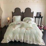 4pcs French Princess Style Pure Cotton 100% Bedding Set Luxury Quilt Cover 200x230 220x240 Bed Cover and 2pcs Pillowcases