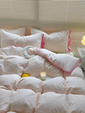 Pure Cotton Four-Piece Bedding Set Iceberry Soft Pastel Pink escent Sle Durable Tead Count 33x72 Bedding Kit