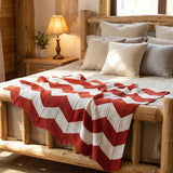Two-Tone Wavy Knit Throw Blanket Suitable For Bedroom Sofa Luxury Blanket All Season Hollow Out Bed Cover Homestay Decoration