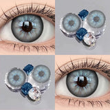 1pair Circle Lenses Big Eyes,Blue/Green Natural Contacts Lenses Doll-eye Lens for Christmas makeup Eyeshadow palette