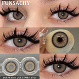 1 Pair Color Contact Eye Color Lenses Makeup Natural Black Lens Cosmetic Brown Eyes Lenses Woman Makeup Beauty Softlens