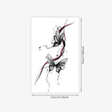English Calligraphy Spine Tattoo Sticker Temporary Tattoo Waterproof Long Lasting Ins Style Back Line Art Body Decal for Women M