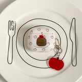 Line Cherry Cake + Pendant Suitable for Apple for Airpodspro2 Case/For Airpodspro Case/For Airpods4 Case/For Airpods3 Case/For Airpods2 Case/Fashion Women's Headphone Case/Casual Headphone Case