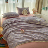 Printed Floral Summer Quilt Four Piece Set Suitable for Bedroom Bedding Set Summer Quilt Bed Sheet With Pillowcases Home Textile