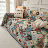 1PC Sofa Towel Jacquard Sofa Blanket With Tassels Double Face Usable Four Seasons Universal Pet Friendly Home Decor