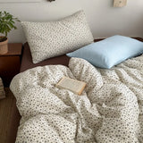 New literary and retro floral super soft wrinkled yarn printing four-piece set, three-piece set for student dormitory