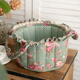 Pastoral Fabric Storage Basket Sundries Toys Cosmetics Storage Basket Home Decoration Cute Floral Underwear Storage Basket