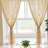 French Solid Cotton Linen Retro Hollow Curtain Handmade Crochet Bottom Stitching Blackout Window Curtain for Living Room