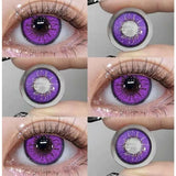 Anime Cosplay Colored Contact Lenses Yearly Disposable 1 Pair Violet Cute Big Eyes Soft Lenses for Cos Party Makeup